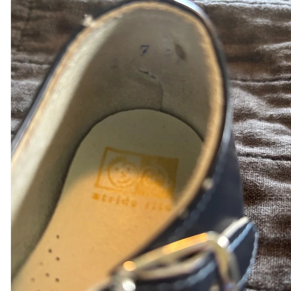 Stride Rite Mary Janes Leather‎ Shoes Buckle Strap Navy Blue Girls Size 7
